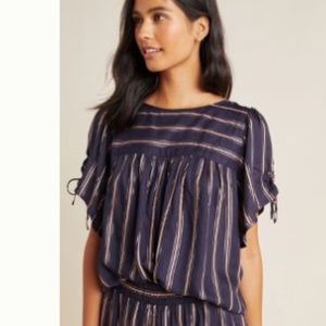 Anthropologie Cameron tie sleeve top sz M